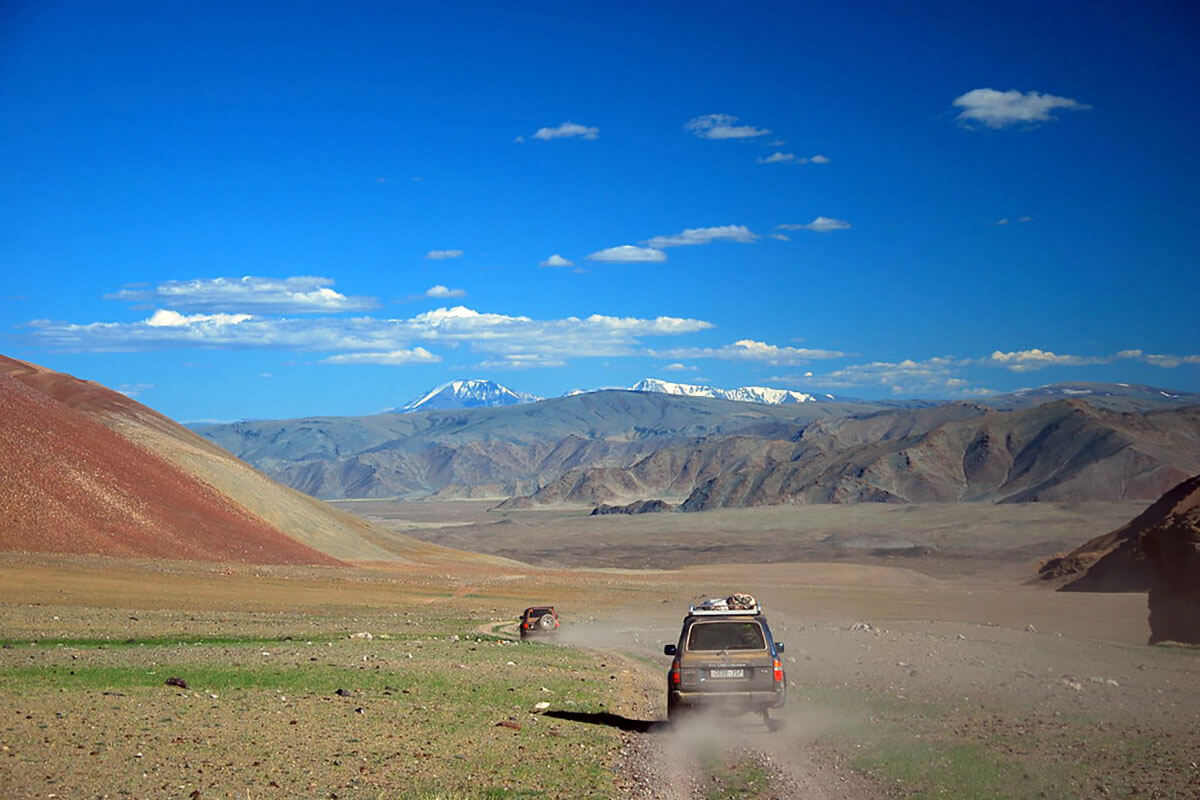 Driving through Mongolia
