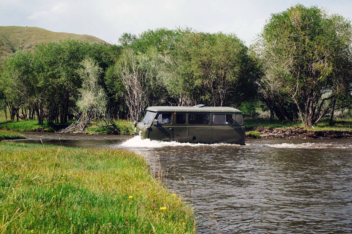 Crossing river
